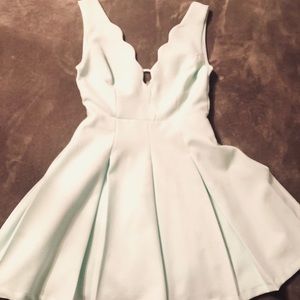 Scalloped Cut Neckline Dress